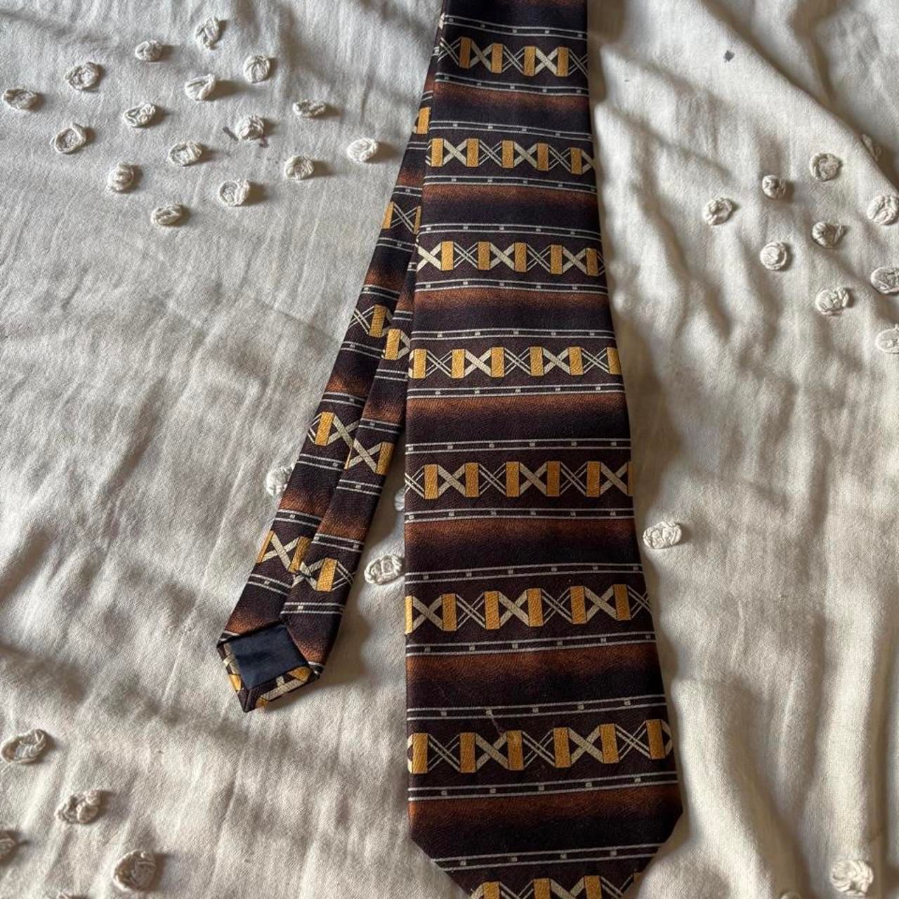 Roberto Cellini Brown And Gold Mens Neck Tie Roberto Cellini Brown And Gold Mens Neck Tie